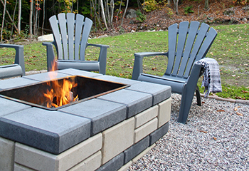 Backyard with Stylish Fire Pits - Rossmoor